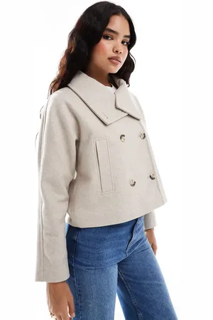 Stradivarius – Kurze, elegante Jacke in Ecru