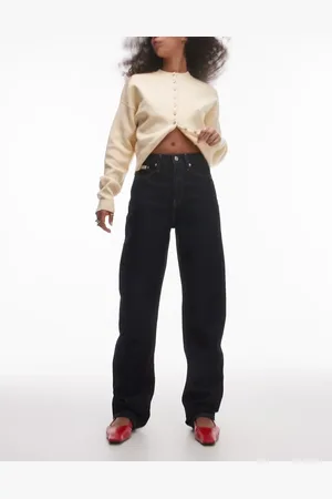 Calvin Klein – Gerade geschnittene Denim-Jeans in Indigoblau mit hohem Bund