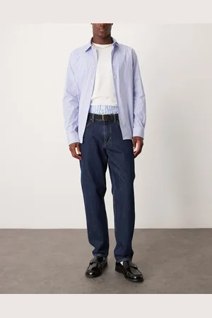 MANGO – Gerade geschnittene Denim-Jeans in dunkelblauer Waschung