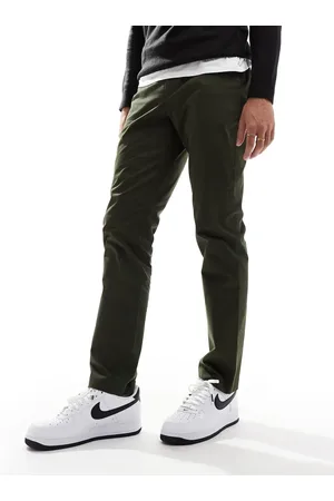 Paul Smith – Schmal zulaufende Chinohose in Khaki mit aufgenähtem Logo