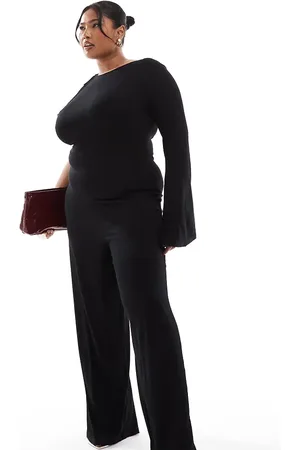 ASOS ASOS DESIGN Curve – Jumpsuit in mit einem Ärmel, gebundenem Träger und weitem Bein