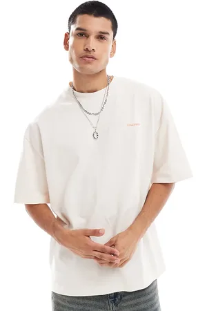 COLLUSION – Oversize-T-Shirt aus Pikee in Steinbeige mit Logo