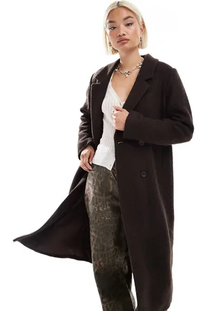 Monki – Eleganter, zweireihiger Longline-Mantel in