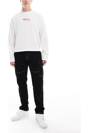 Only & Sons – Edge – Gerade geschnittene Jeans in mit Utility-Tasche und Kontrastnaht