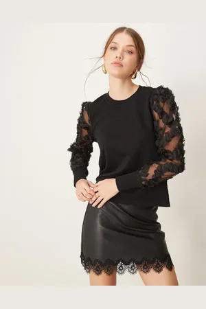 JDY – Pullover in mit Ärmeln aus Netzstoff mit Blüten