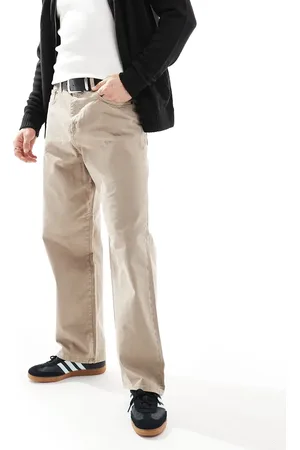 JACK & JONES – Alex – Weit geschnittene Twill-Hose in Beige