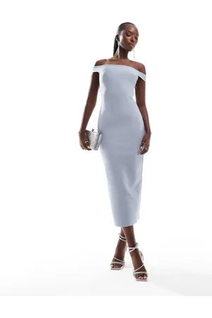 ASOS – Bandagen-Midikleid in mit Carmen-Ausschnitt