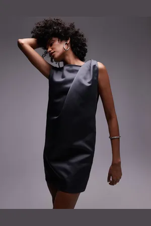 MANGO – Capsule – Minikleid aus Satin in Mittelgrau