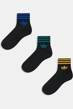 adidas – Knöchelsocken in , Blaugrün, Gelb und Blau mit Dreiblatt-Logo