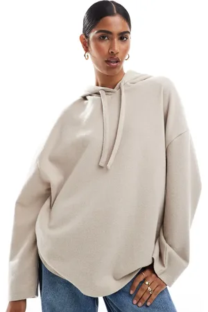 ASOS – Superweicher Oversize-Kapuzenpullover in warmem Cremeweiß, Kombiteil