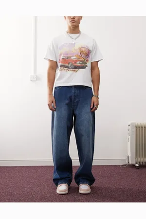COLLUSION – X002 – Weite Jeans in tintenartiger Waschung