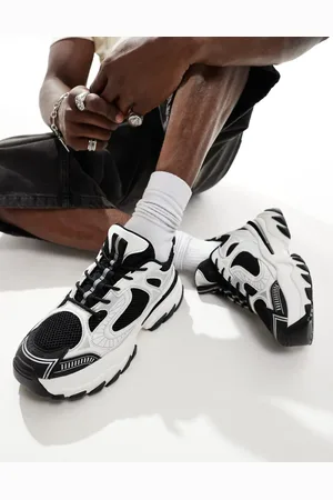 ASOS – Sneaker in Weiß und Schwarz mit dicker Sohle