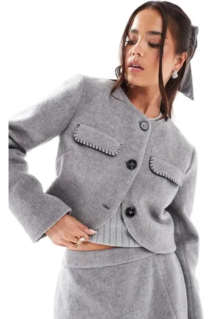 4th & Reckless – Wollmix-Jacke in mit kontrastierendem Taschendetail, Kombiteil