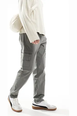 JACK & JONES – Locker geschnittene Utility-Cargohose in Schiefergrau