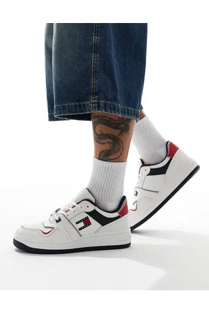 Tommy Hilfiger – Retro-Basketball-Sneaker in , Rot und Marineblau