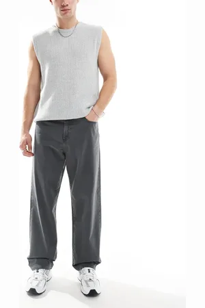 JACK & JONES – Alex – Weit geschnittene Twill-Hose in Dunkelgrau