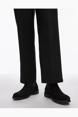 SELECTED – Schwarze Chelsea-Stiefel aus Wildleder