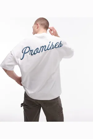Topman – T-Shirt aus schwerem Material in mit „Promises“-Stickerei in Grün und extremer Oversize-Passform