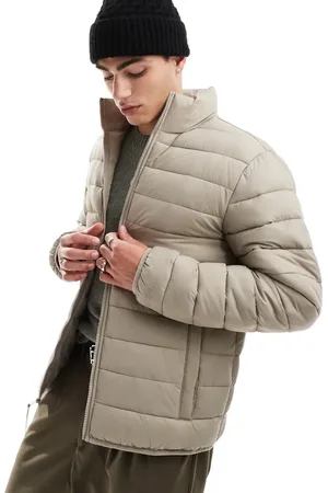 Hollister – Leichte, wattierte Jacke in Vintage-Khaki