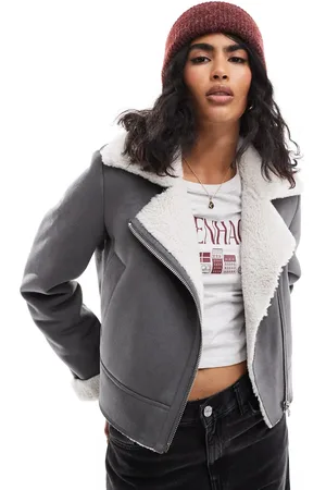 Stradivarius – Pilotenjacke in mit Teddyfutter