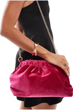 True Decadence – Samt-Clutch in Dunkelrosa