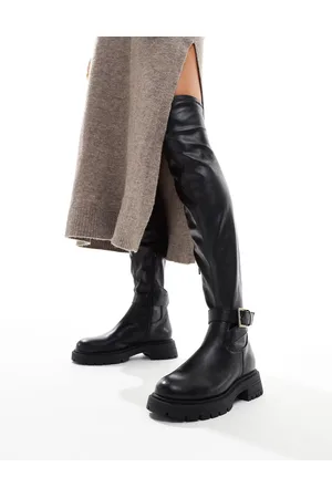 ASOS – Kirby – Flache Overknee-Stiefel in
