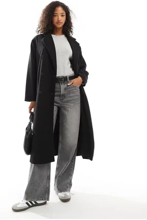 Pull&Bear – Langer, eleganter Mantel in Wolloptik in