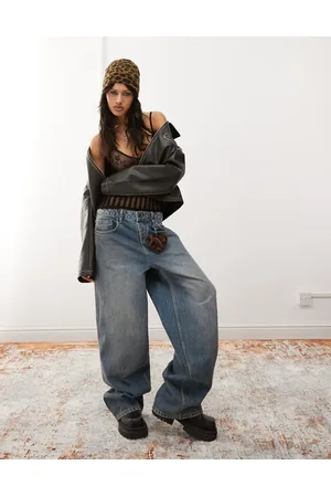 COLLUSION – X002 – Weite Jeans in mittlerer Waschung