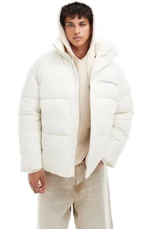 Calvin Klein – Chenille-Pufferjacke in mit Monogramm-Logo
