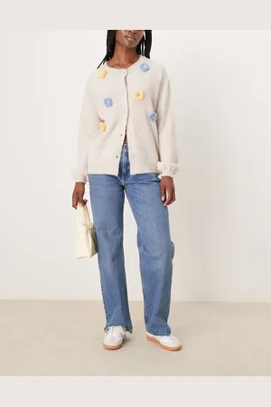 Abercrombie & Fitch – Weit geschnittene Jeans in Mittelblau mit niedrigem Bund