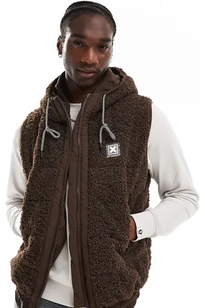 COLLUSION – Gilet aus Teddyfell in Braun