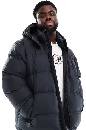 Ralph Lauren Big & Tall – Steppjacke in mit Markenlogo, Daunenfüllung und Kapuze