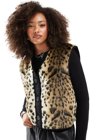 ASOS – Weste aus Kunstpelz mit Leopardenmuster