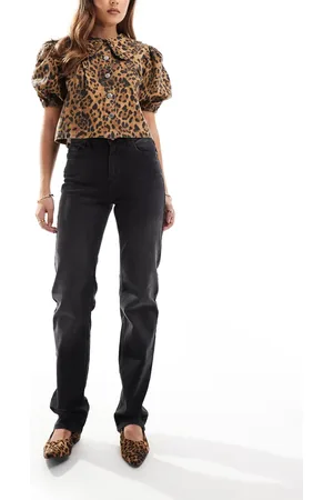 ONLY – Jane – Jeans in verwaschenem mit mittelhohem Bund und geradem Bein