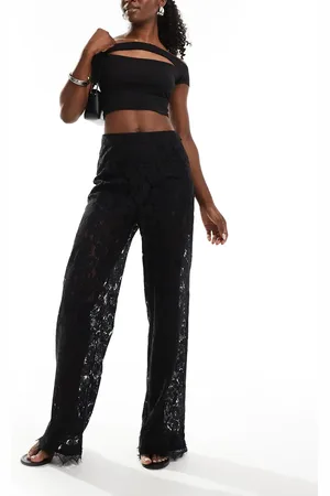 ASOS – Spitzen-Hose mit weitem Schnitt in
