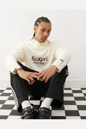 Kickers – Unisex-Strickpullover mit Stehkragen und Logo-Stickerei