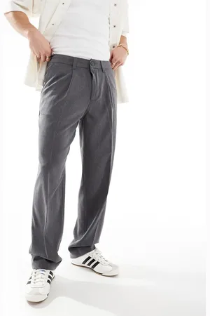 Cotton On Cotton On – Locker geschnittene, elegante Hose in Anthrazit mit Bundfalten