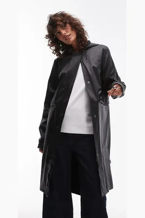 Rains – 18550 – Wasserdichter Parka in gemasertem mit Tunnelzug in der Taille