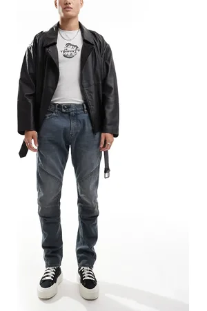 G-Star – Moto 3D – Schmale Denim-Jeans in blauer Vintage-Waschung