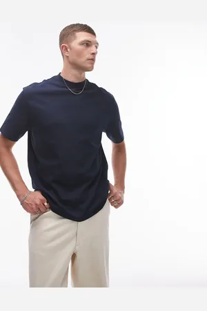 Topman – Marineblaues Oversize-T-Shirt