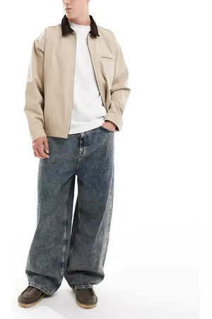 Pull&Bear – Superbaggy-Jeans in verwaschenem Dunkelblau