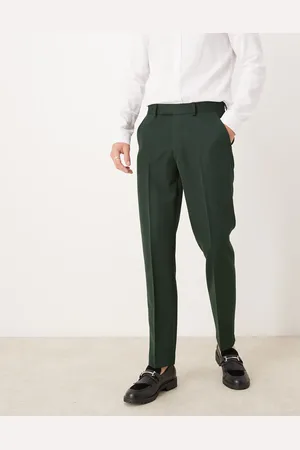 ASOS – Elegante Hose in Dunkelgrün mit schmalem Schnitt