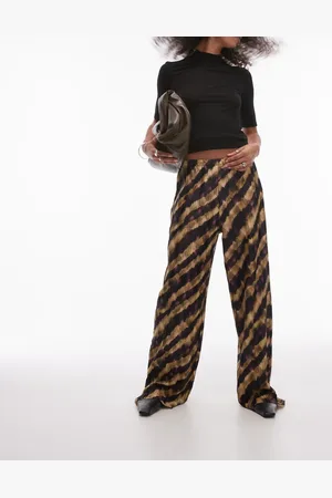 Topshop – Bunte Plissee-Hose mit abstraktem Streifenmuster