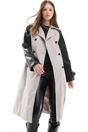 New Look – Trenchcoat aus PU in Stone