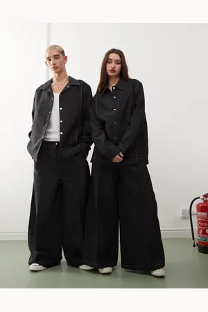 Reclaimed – Unisex-Hose aus Nylon in mit Kontrastnaht