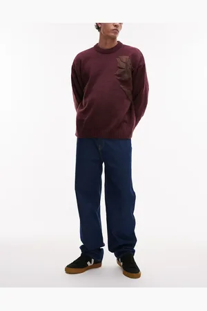 Lacoste – Jeans in dunkler Waschung mit brauner Naht