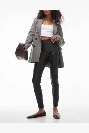 MANGO – Kunstleder-Leggings in mit elastischem Bund und schmalem Schnitt