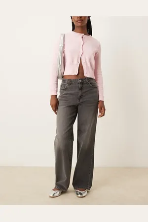 New Look – Bramble – Weit geschnittene Jeans in verwaschenem Braun