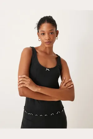 Abercrombie & Fitch – Pyjama-Camisole in mit Kräuselsaum, Kombiteil
