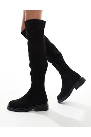 ASOS – Kaylee – Flache, elegante Overknee-Stiefel in